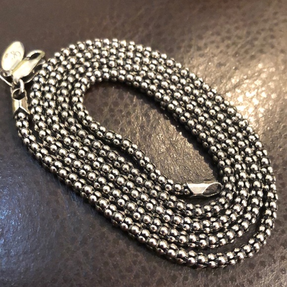 SAMUEL B Oxidized Silver Necklace Popcorn Chain 24 inches 3mm - Picture 13 of 15